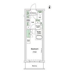 東急池上線 池上駅 徒歩7分の賃貸マンション 4階1Kの間取り