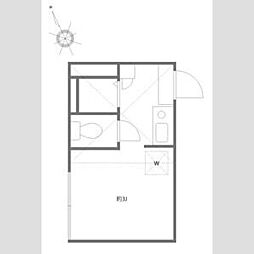 東急田園都市線 駒沢大学駅 徒歩9分の賃貸アパート 2階ワンルームの間取り