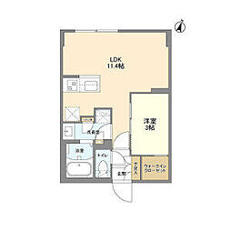 京王井の頭線 駒場東大前駅 徒歩7分の賃貸マンション 3階1LDKの間取り