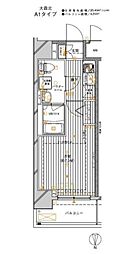 京急本線 大森海岸駅 徒歩7分の賃貸マンション 6階1Kの間取り