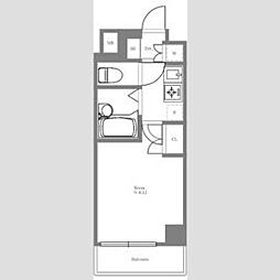 東急池上線 蓮沼駅 徒歩6分の賃貸マンション 2階1Kの間取り