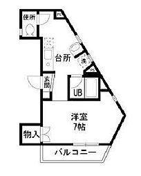 東急田園都市線 池尻大橋駅 徒歩3分の賃貸マンション 3階1Kの間取り