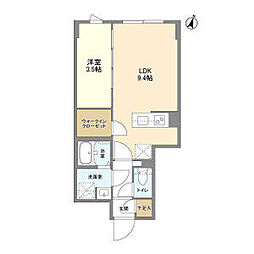 ウェルスクエア駒場東大前 1LDKの間取図画像