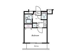 京急本線 京急蒲田駅 徒歩2分の賃貸マンション 6階1Kの間取り