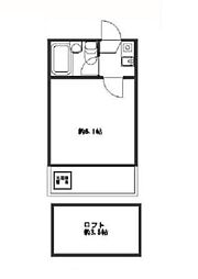 東急池上線 蓮沼駅 徒歩10分の賃貸アパート 1階ワンルームの間取り