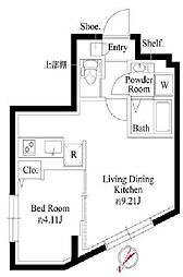 京王線 代田橋駅 徒歩10分の賃貸マンション 5階1LDKの間取り