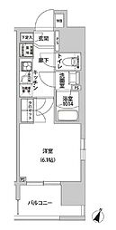 京王線 幡ヶ谷駅 徒歩1分の賃貸マンション 8階1Kの間取り