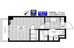 東急多摩川線 矢口渡駅 徒歩10分の賃貸マンション 1階1Kの間取り