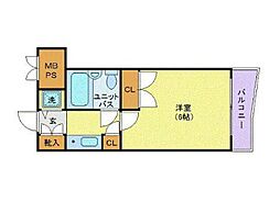 ウィンベルソロ世田谷赤堤 1Kの間取図画像