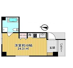 R-rooms代田橋 ワンルームの間取図画像