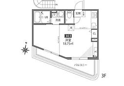 hanegi R 1LDKの間取図画像