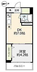 ニュー池尻マンション 1DKの間取図画像