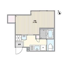 ミハス三軒茶屋 1Kの間取図画像