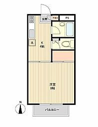 京王線 明大前駅 徒歩6分の賃貸アパート 2階1Kの間取り
