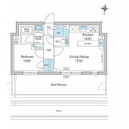 東急池上線 池上駅 徒歩5分の賃貸マンション 4階1LDKの間取り