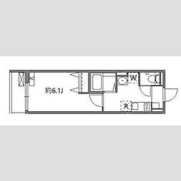 京急本線 六郷土手駅 徒歩5分の賃貸マンション 1階1Kの間取り