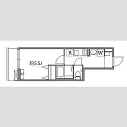 京急本線 六郷土手駅 徒歩5分の賃貸マンション 1階1Kの間取り