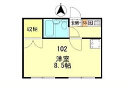 東急世田谷線 西太子堂駅 徒歩4分の賃貸アパート 1階1Kの間取り
