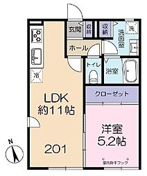 小田急小田原線 下北沢駅 徒歩7分の賃貸アパート 1階1LDKの間取り