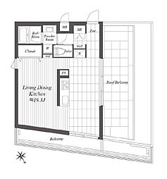 東急世田谷線 若林駅 徒歩2分の賃貸マンション 4階1LDKの間取り