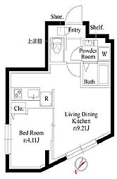 京王線 代田橋駅 徒歩10分の賃貸マンション 3階1LDKの間取り