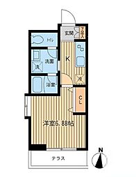 京王線 明大前駅 徒歩7分の賃貸マンション 1階1Kの間取り