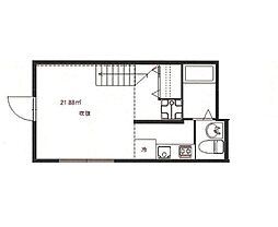 京王線 笹塚駅 徒歩7分の賃貸アパート 3階ワンルームの間取り