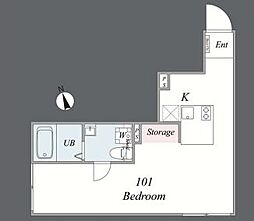 東急池上線 蓮沼駅 徒歩8分の賃貸マンション 1階1LDKの間取り