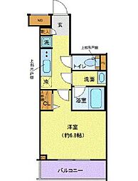 クレヴィスタ三軒茶屋 1Kの間取図画像