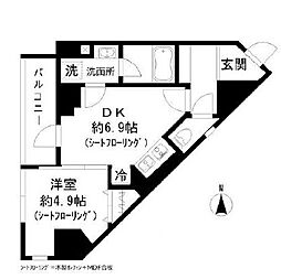GRAND三軒茶屋WEST 1DKの間取図画像