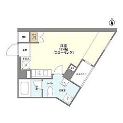 東急大井町線 等々力駅 徒歩2分の賃貸マンション 4階ワンルームの間取り