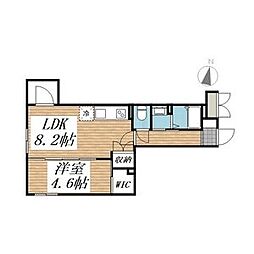 世田谷区下馬6丁目マンション 1LDKの間取図画像