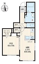ブランメゾン三軒茶屋 1LDKの間取図画像