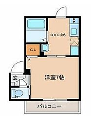 クレスト三軒茶屋 1DKの間取図画像