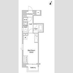 PRIMEURBAN三軒茶屋 ワンルームの間取図画像
