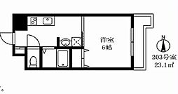 ハピネス池尻 1Kの間取図画像