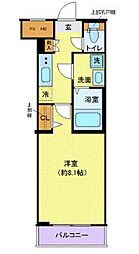 ディアレイシャス池尻大橋 1Kの間取図画像