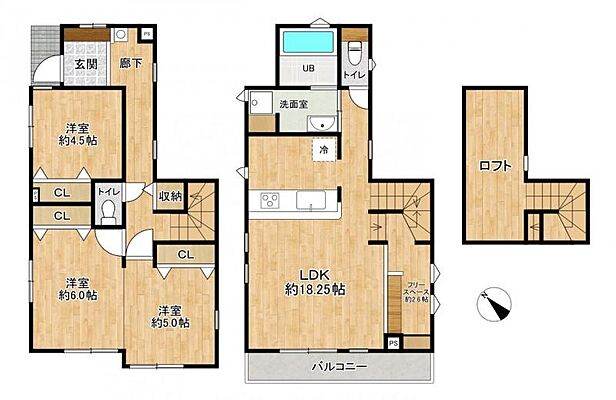 間取り 3LDKに間取変更可　千葉市花見川区横戸町