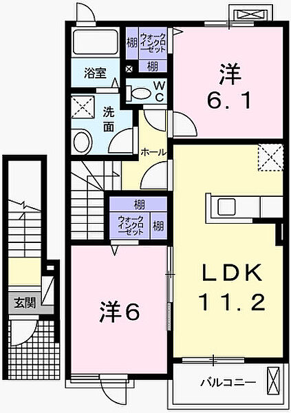 グラン　フィオーレＡ 203｜兵庫県神崎郡福崎町南田原(賃貸アパート2LDK・2階・57.64㎡)の写真 その2