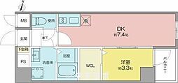 名古屋市営鶴舞線 鶴舞駅 徒歩10分の賃貸マンション 4階1DKの間取り