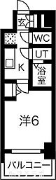 名古屋市営東山線 池下駅 徒歩5分の賃貸マンション 5階1Kの間取り