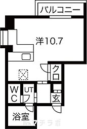 シティライフ今池北 4階ワンルームの間取り