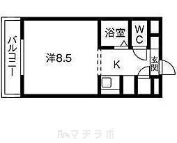 グランドハイネス御成 7階1Kの間取り