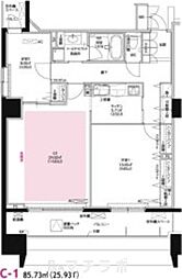 グラン・アベニュー 白川公園 9階2LDKの間取り