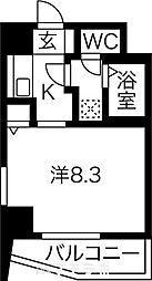 アビタシオン鶴舞 7階1Kの間取り