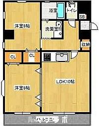 マ・メゾン千種公園 3階2LDKの間取り