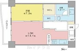 GRAND BLUE 1階1LDKの間取り