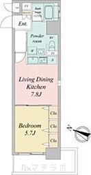 RIDGE大曾根(旧ルクレ大曾根) 10階1DKの間取り