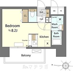 SHOKEN Residence名古屋太閤通 12階1Kの間取り