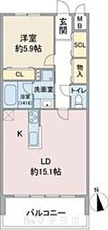 ラトゥール代官町WEST 14階1LDKの間取り